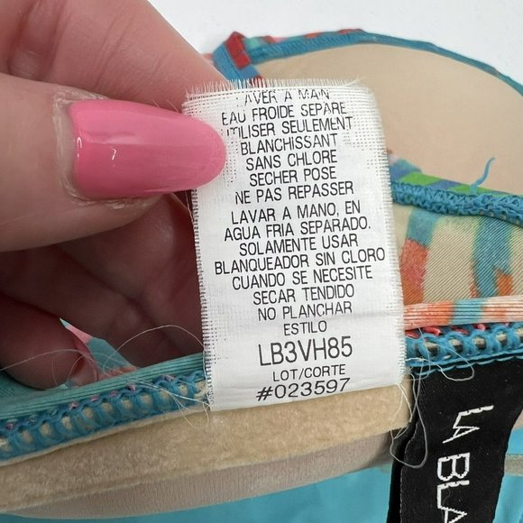 LA BLANCA Women’s Size 12 Multi Rainbow Palm Bandeau Tankini Top NO STRAP - Picture 11 of 12